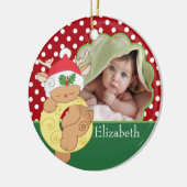 Baby's Eerste Kerstfeest Foto-decoratie Keramisch Ornament (Links)