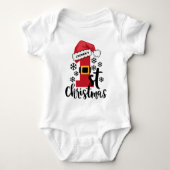 Baby's Eerste Kerstfeest Gepersonaliseerde Naam Sa Romper (Voorkant)