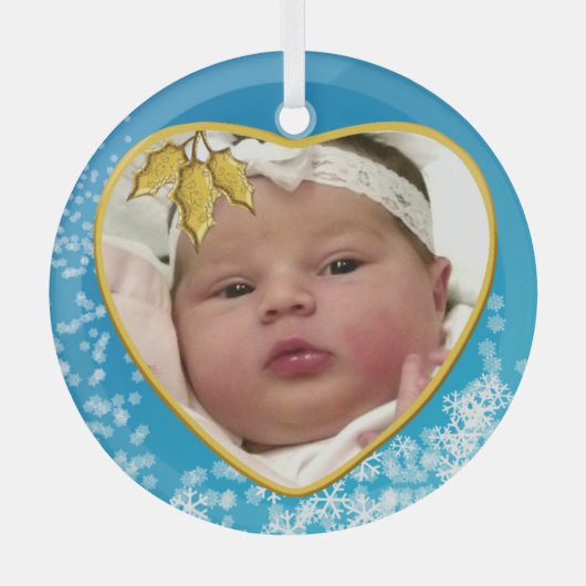 Baby's eerste kerstfeest glas ornament (Voorkant)