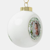 Baby's eerste kerstfeest groen plant lijst keramische bal ornament (Links)