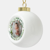 Baby's eerste kerstfeest groen plant lijst keramische bal ornament (Rechts)