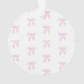Baby's eerste kerstfeest JAAR Roze strikken Ornament (achterkant)