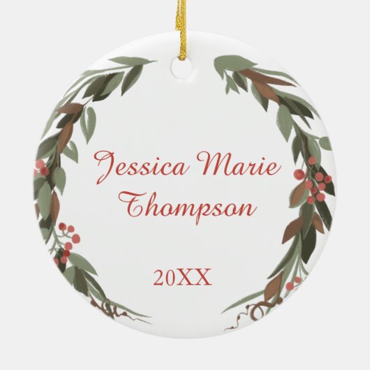 Baby's eerste kerstfeest met foto Keepasje Keramisch Ornament (Achterkant)