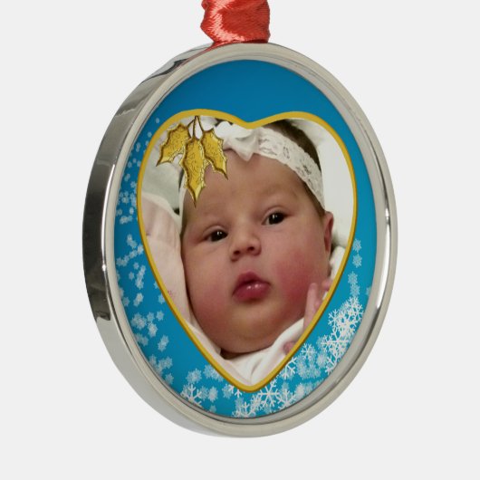 Baby's eerste kerstfeest metalen ornament (Rechts)