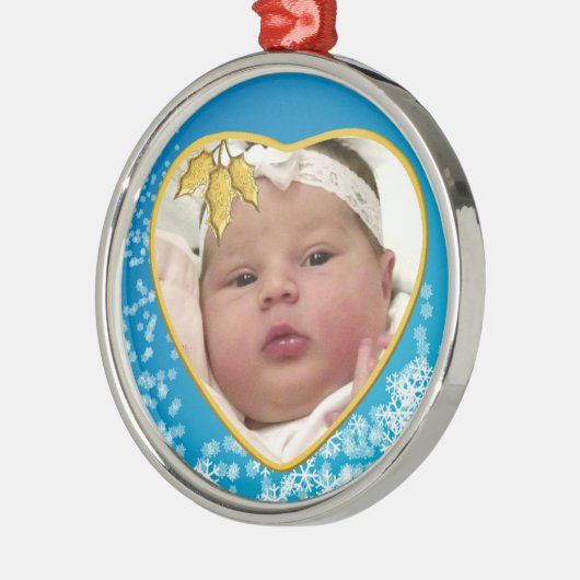 Baby's eerste kerstfeest metalen ornament (Links)