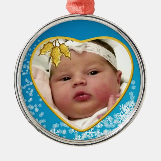 Baby's eerste kerstfeest metalen ornament (Voorkant)