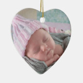 Baby's eerste kerstfeest Newborn Photo Keepomwille Keramisch Ornament (Rechts)