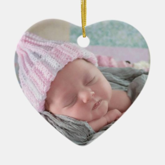 Baby's eerste kerstfeest Newborn Photo Keepomwille Keramisch Ornament (Voorkant)