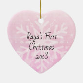 Baby's eerste kerstfeest Newborn Photo Keepomwille Keramisch Ornament (Achterkant)