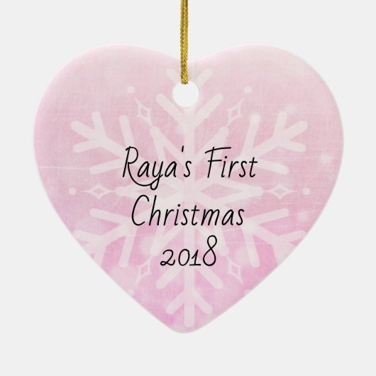 Baby's eerste kerstfeest Newborn Photo Keepomwille Keramisch Ornament (Achterkant)