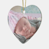 Baby's eerste kerstfeest Newborn Photo Keepomwille Keramisch Ornament (Links)