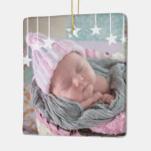 Baby's eerste kerstfeest Newborn Photo Keepomwille Keramisch Ornament (Links)