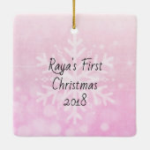 Baby's eerste kerstfeest Newborn Photo Keepomwille Keramisch Ornament (Achterkant)