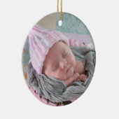 Baby's eerste kerstfeest Newborn Photo Keepomwille Keramisch Ornament (Rechts)