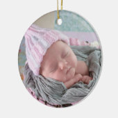 Baby's eerste kerstfeest Newborn Photo Keepomwille Keramisch Ornament (Links)