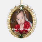 Baby's Eerste Kerstfeest ornament met foto (Links)