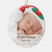 Baby's eerste kerstfeest persoonlijke foto-sjabloo keramisch ornament (Links)