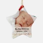 Baby's eerste kerstfeest persoonlijke foto-sjabloo keramisch ornament (Rechts)