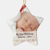 Baby's eerste kerstfeest persoonlijke foto-sjabloo keramisch ornament (Links)