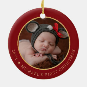 Baby's eerste kerstfeest Religieuze Madonna & Kind Keramisch Ornament