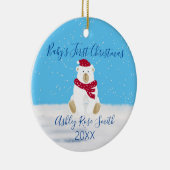 Baby's eerste kerstfeest schattige beer winter keramisch ornament (Rechts)