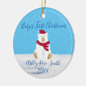 Baby's eerste kerstfeest schattige beer winter keramisch ornament (Links)