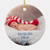 Baby's eerste kerstfeest schattige beer winter keramisch ornament (Achterkant)