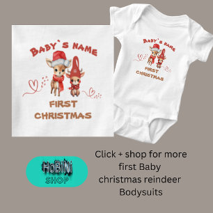 Baby's eerste kerstfeest schattige hartelijke rend romper