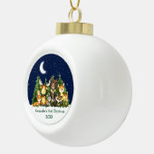 Baby's Eerste Kerstfeest Waterverf Bosdieren Keramische Bal Ornament (Rechts)