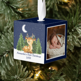 Baby's eerste kerstfeest Waterverf Deer Foto Decoratie