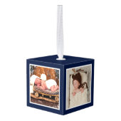 Baby's eerste kerstfeest Waterverf Deer Foto Decoratie (Achter hoekig)