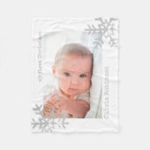 Baby's eerste kerstfeest White Foto Snowflake Fleece Deken (Voorkant)