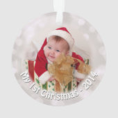 Baby's eerste kerstfeestdag Foto-versiering Ornament (achterkant)