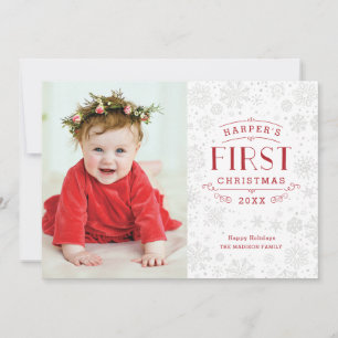 Baby's eerste kerstfeestdag fotokaart