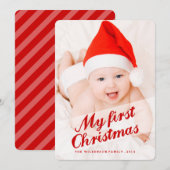 Baby's eerste kerstfeestdag fotokaart feestdagenkaart (Voorkant / Achterkant)