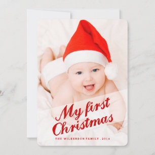 Baby's eerste kerstfeestdag fotokaart feestdagenkaart