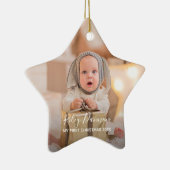 Baby's eerste kerstfeestdag ster keramisch ornament (Rechts)