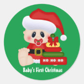 Baby's eerste kerstfeestdag sticker (Voorkant)