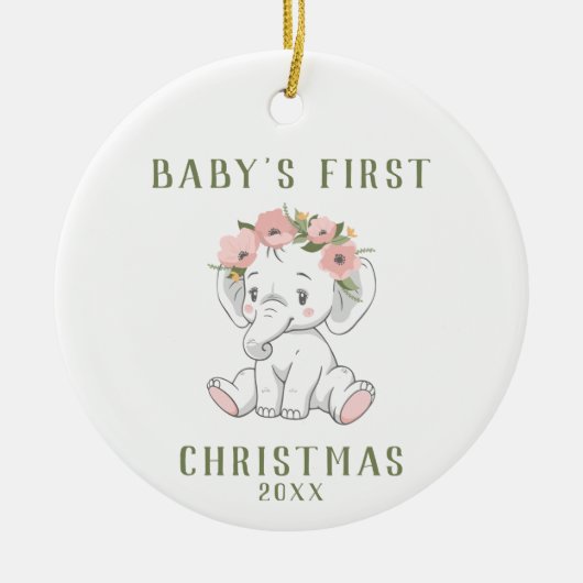 Baby's eerste kerstfeestelijke versiering keramisch ornament (Voorkant)