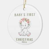Baby's eerste kerstfeestelijke versiering keramisch ornament (Links)