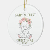 Baby's eerste kerstfeestelijke versiering keramisch ornament (Links)