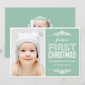 Baby's eerste kerstfeestkaarten - Basil Kaart (Voorkant / Achterkant)