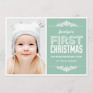 Baby's eerste kerstfeestkaarten - Basil Kaart