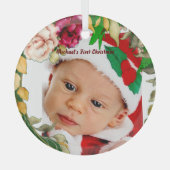 Baby's eerste kerstflesje met aangepaste foto glas ornament (Voorkant)