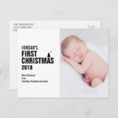 Baby's eerste kerstfoto Briefkaart (Voorkant / Achterkant)