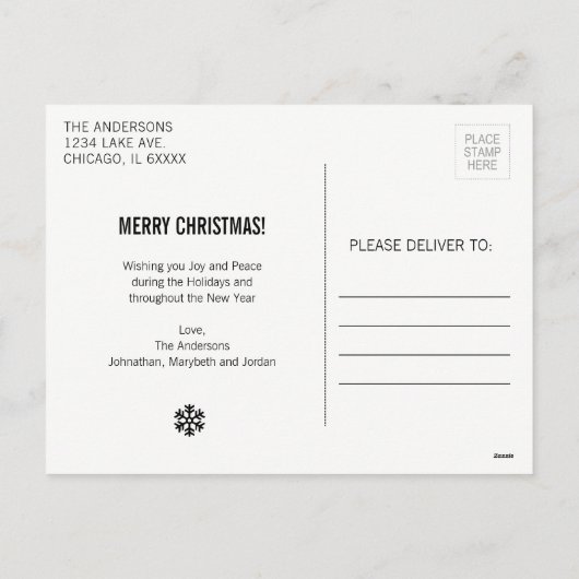 Baby's eerste kerstfoto Briefkaart (Achterkant)