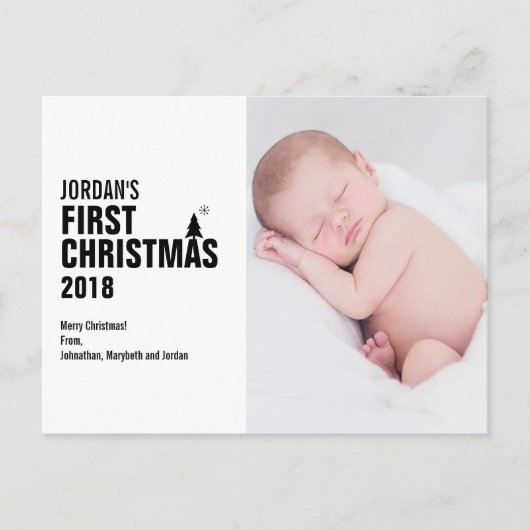 Baby's eerste kerstfoto Briefkaart (Voorkant)