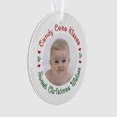 Baby's eerste kerstfoto cadeau ornament (voorkant)