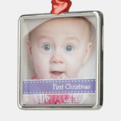 Baby's Eerste Kerstfoto Custom Ornament (Links)