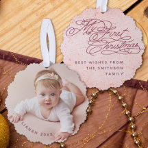  Baby's eerste kerstfoto Elegant Roze